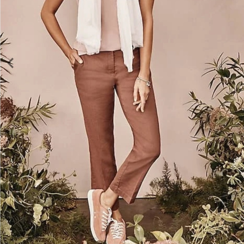 J Jill Stretch Linen Straight Leg Crop Pants   10